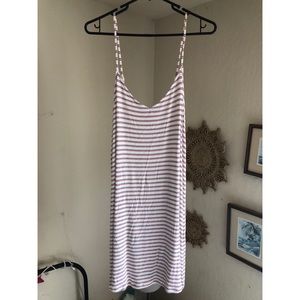 Red White and Blue Striped Ribbed Tank Dress